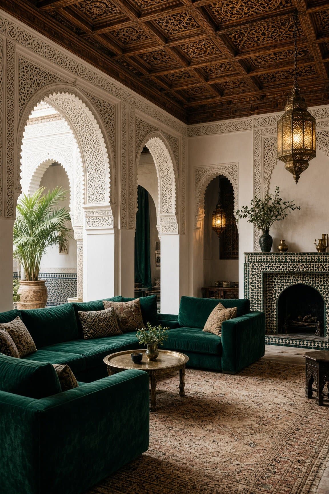 Salon d'un bien immobilier de prestige au Maroc
